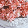 Light coral paper roses set - 50 pcs