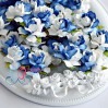 Papierowe róże - niebieskie cieniowane - zestaw 50 sztuk