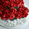 Red paper roses set - 50 pcs