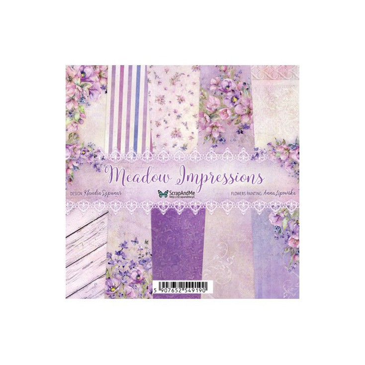 Set of papers 15 x 15 cm - Meadow Impressions - ScrapAndMe