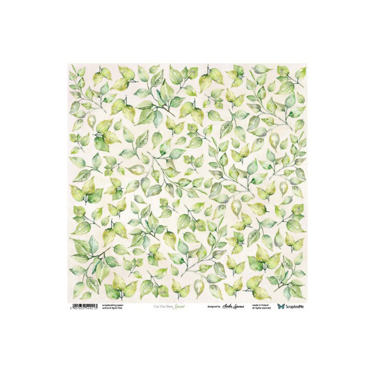 Scrapbooking paper 30 x 30 cm - leaves -Meadow Impressions 09/10 - ScrapAndMe