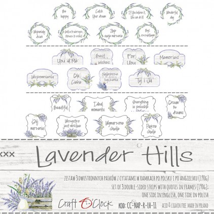 Dodatek papierowy- paski - Cytaty w ramkach - Craft O Clock - Lavender Hills