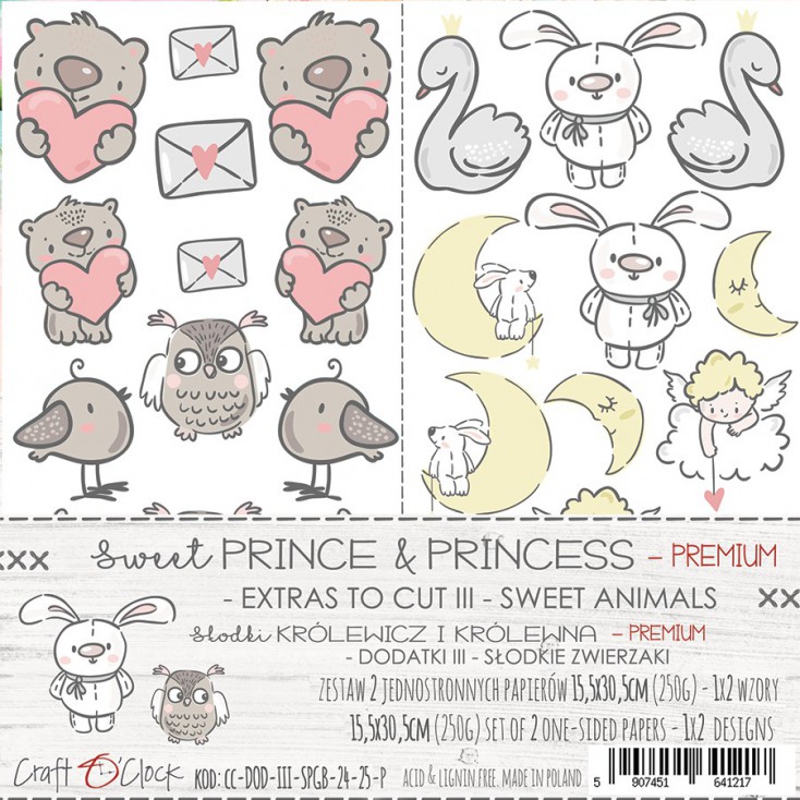 Set of paper accessories - Extras III Premium- Sweet prince & princess - Craft O Clock