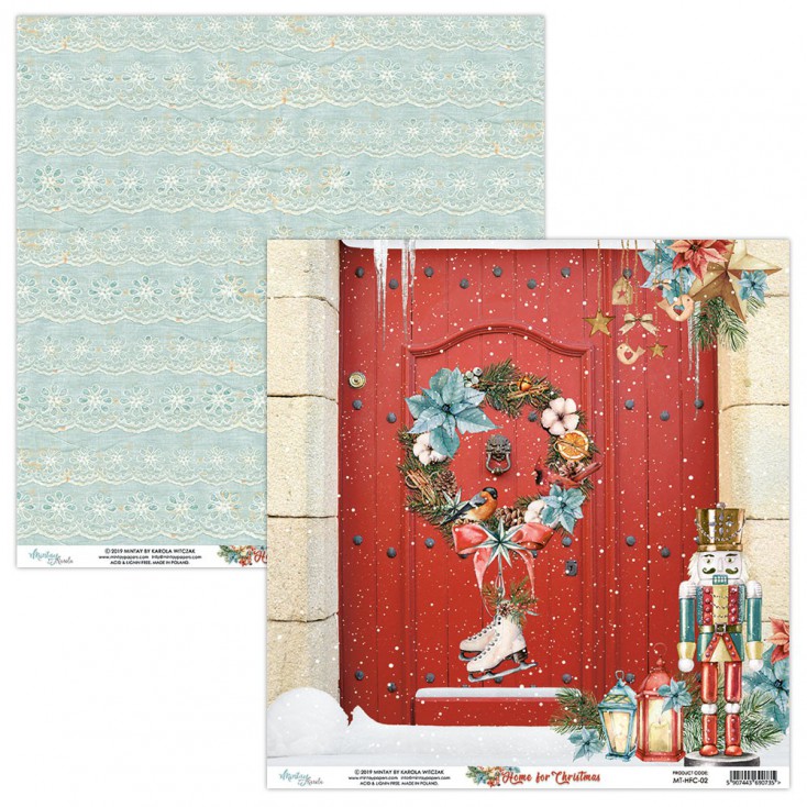 MT-HFC-02 Scrapbooking paper 30 x 30 cm - Home for Christmas- Mintay Papers