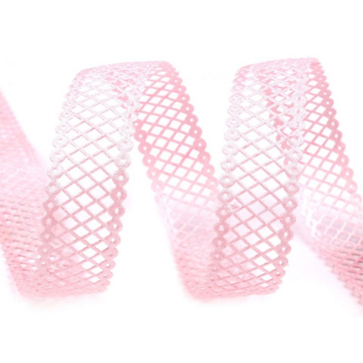 Openwork grille satin tape pink