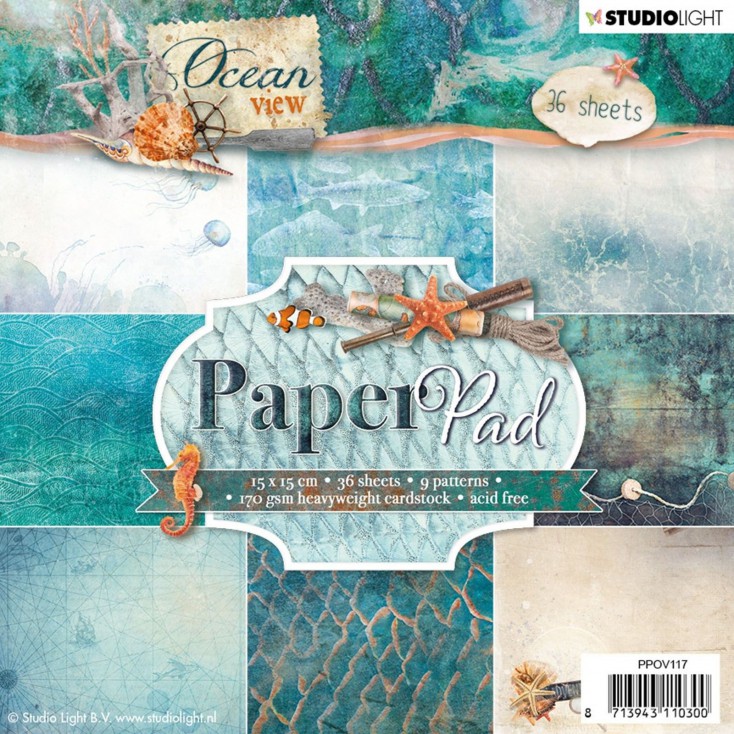 PPOV117 - Ocean View Paper Pad - 15x15cm - Studio Light