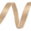 Bright nutty satin ribbon with golden edge