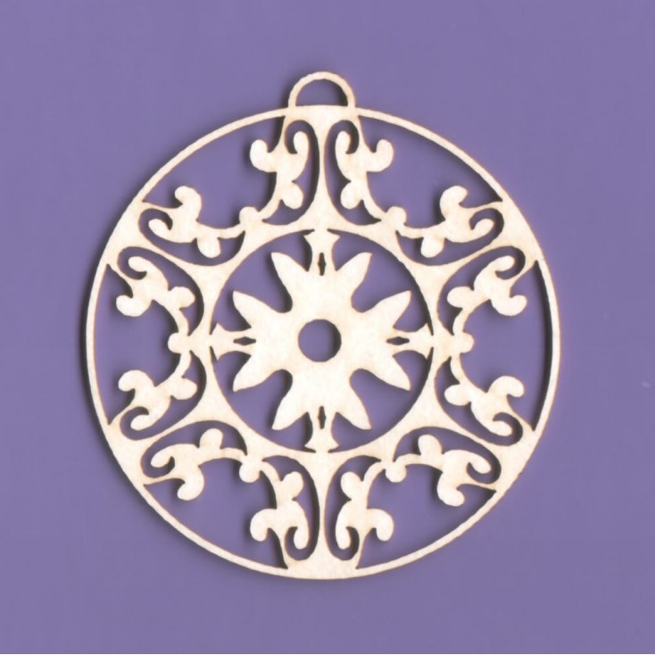 324 - laser cut, chipboard Delicate Christmas ornament- Crafty Moly