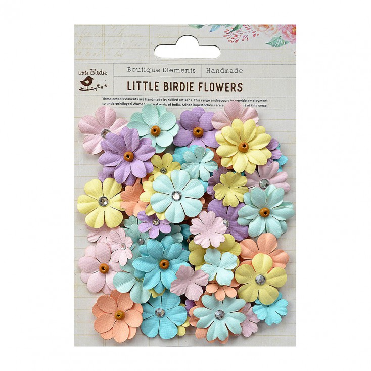 CR67032 scrapbooking flowers - Little Birdie -CR55763 - kwiatki papierowe - Little Birdie - Spring Blend Pastel