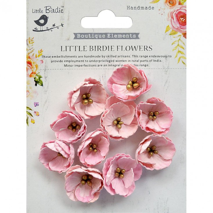 CR70121 kwiatki papierowe - Little Birdie - Embosses Daisies Pearl Pink