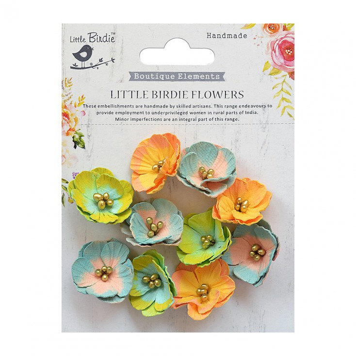 CR70116 kwiatki papierowe - Little Birdie - Embosses Daisies Pastel Palette