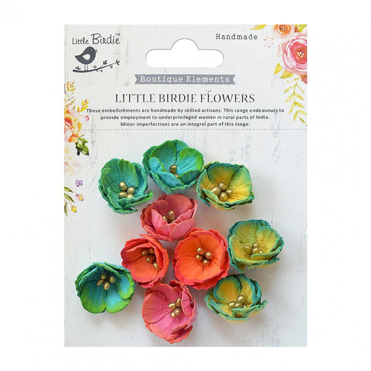 CR70125 kwiatki papierowe - Little Birdie - Embosses Daisies Vivid Palette