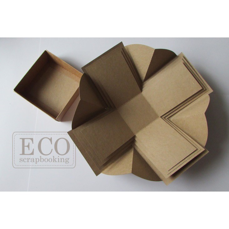 Exploding box plus 9x9x9 kraft - Eco-scrapbooking