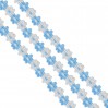 Koronka ozdobna - plecione kwiatuszki - biało-błękitna - 1 metr