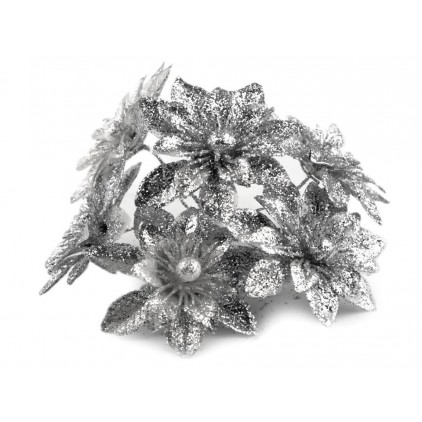 Brocade flowers silver dahlias