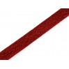 Glossy red ribbon with lurex
