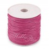Cotton Waxed Cord - Ø1mm - one spool - dark pink