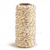 Decorative twine with gold thread - Ø1,5mm - white and gold