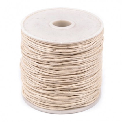 Cotton waxed cord - beige - Ø1mm - one spool