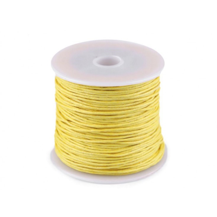 Cotton Waxed Cord - Ø1mm - one spool -yellow
