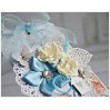 Satin flower with heart - mint