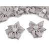 Satin flower with heart - pearl gray