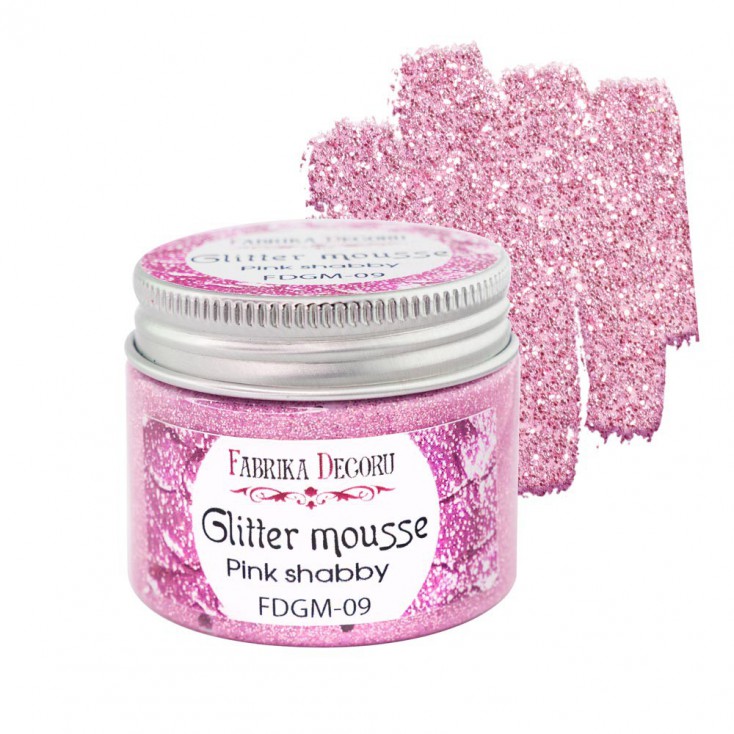 Glitter mousse - pink shabby - 50ml - Fabrika Decoru