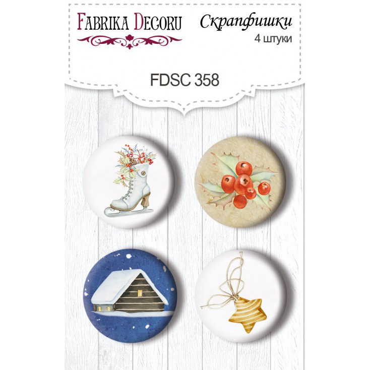 Selfadhesive buttons/badge - Fabrika Decoru - 358 - Awaiting Christmas 2