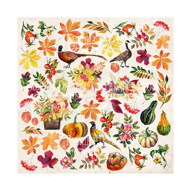 Elements to cut out 12x12" - Botany Autumn redesign - Fabrika Decoru