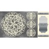 laser cut, chipboard silver foiled - Openwork napkin and border - Fabrika Decoru FDCH 125