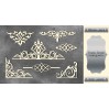 laser cut, chipboard silver foiled - Monograms 2 - Fabrika Decoru FDCH 75