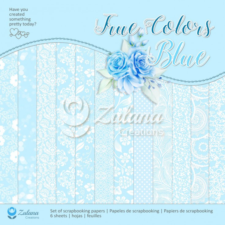 Set of scrapbooking papers - Zulana Creations - True Colors - Blue.