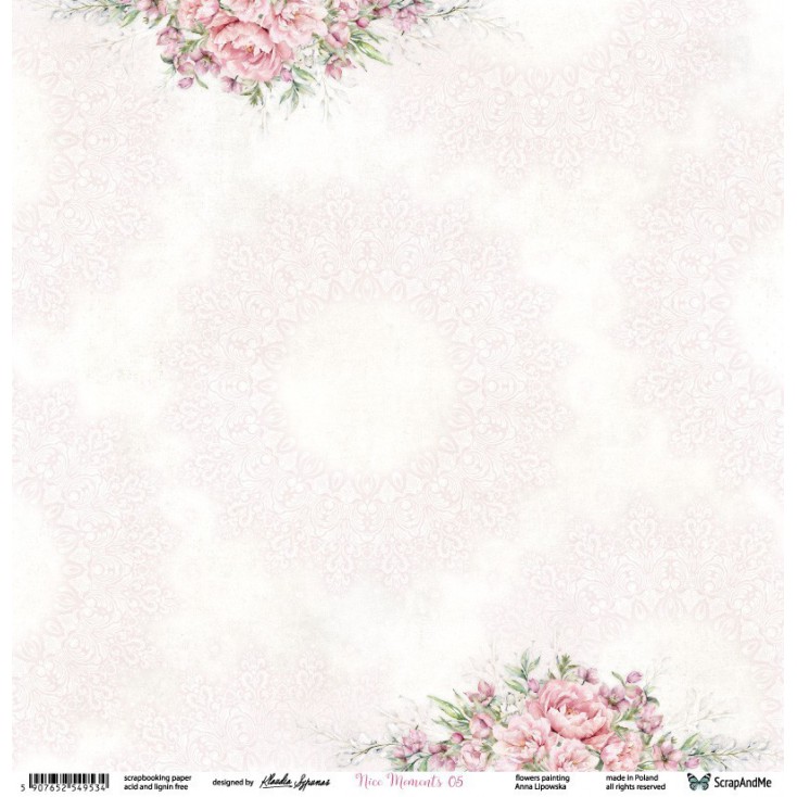 Nice Moments 05/06 - Papier w kwiaty, papier do scrapbookingu 30x30 cm - ScrapAndMe