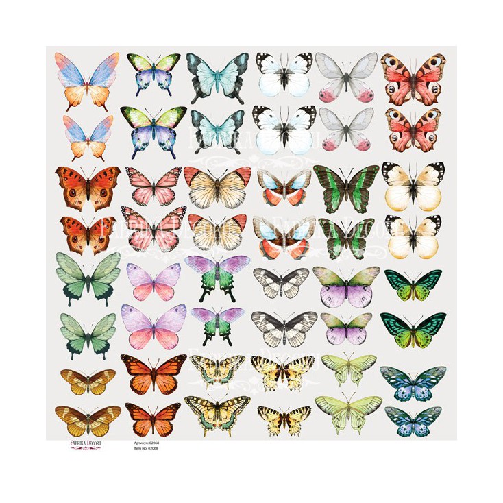 Scrapbooking paper -Fussy cuts elements - Butterflies 1 - Fabrika Decoru
