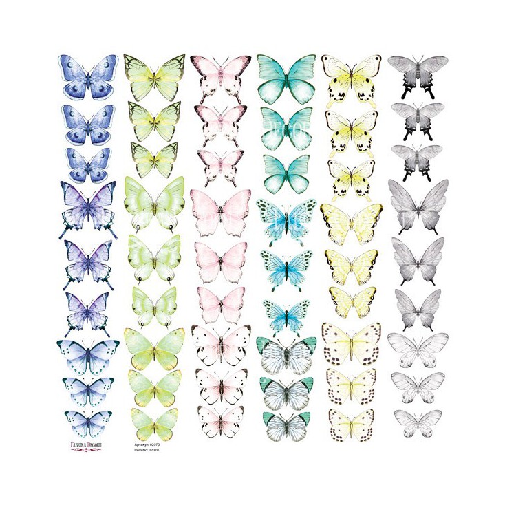 Scrapbooking paper -Fussy cuts elements - Butterflies 3 - Fabrika Decoru