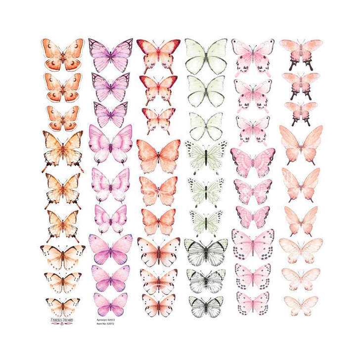 Scrapbooking paper -Fussy cuts elements - Butterflies 5 - Fabrika Decoru
