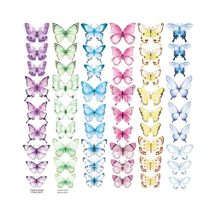 Scrapbooking paper -Fussy cuts elements - Butterflies 6 - Fabrika Decoru