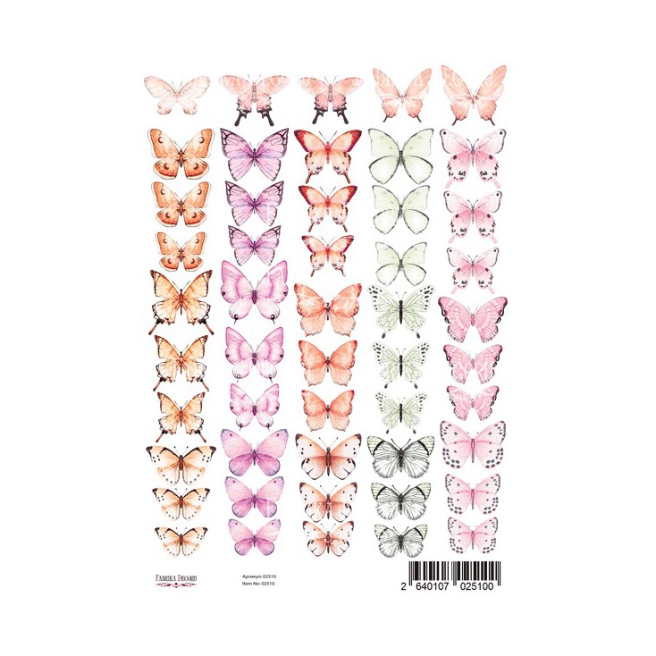 Butterflies 3 obrazki do wycinania, papier do scrapbookingu A4 - Fabrika Decoru