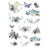 set of scrapbooking papers, A4 size - sumertime in blue - ITD collection SCRAP046