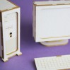 cardboard element desktop computer 3D- Crafty Moly 1293