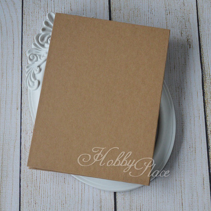 Baza albumowa harmonijkowa okładka papier kraft, karty kraft - 14,5 x 19,5 - Eco-scrapbooking