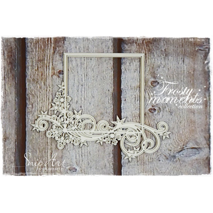 frame layered square - laser cut, chipboard - snipart frosty moments