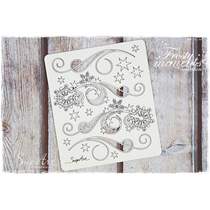 decors with snowflakes set 1 - laser cut, chipboard - snipart frosty moments