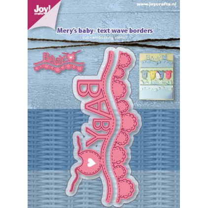 cutting die Mery's baby- text wave borders - Joy Crafts 6002/1218
