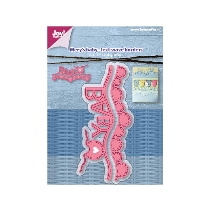 cutting die Mery's baby- text wave borders - Joy Crafts 6002/1218