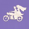 couple on a motorcycle - laser cut, chipboard - Crafty Moly 1016