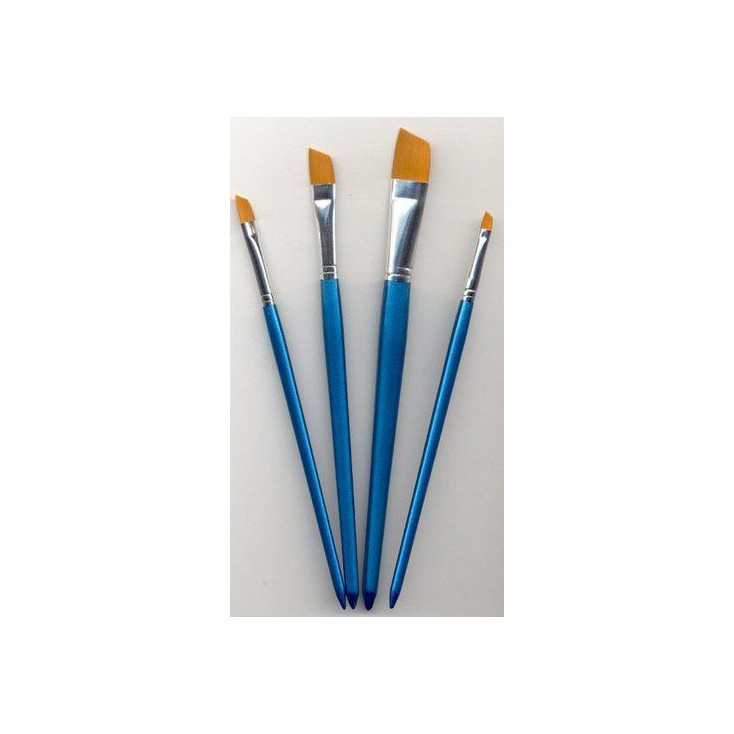 Set of flat nylon brushes for painting 02 - 4 pieces