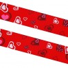red ribbon colorful hearts - grosgrain ribbon 1m