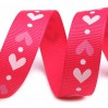 pink ribbon with hearts 02 - grosgrain ribbon 1m