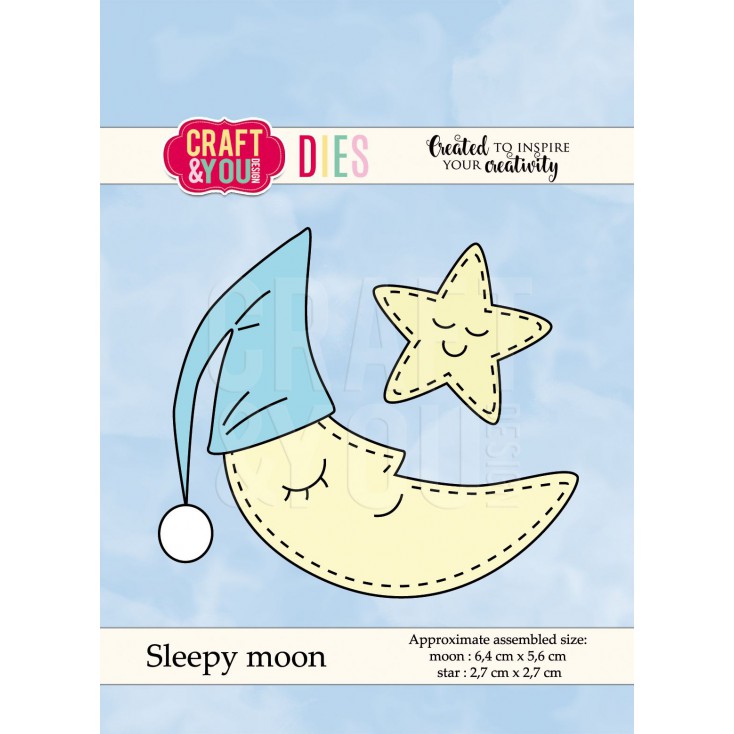 księżyc wykrojnik - Craft&you design sleepy moon CW049